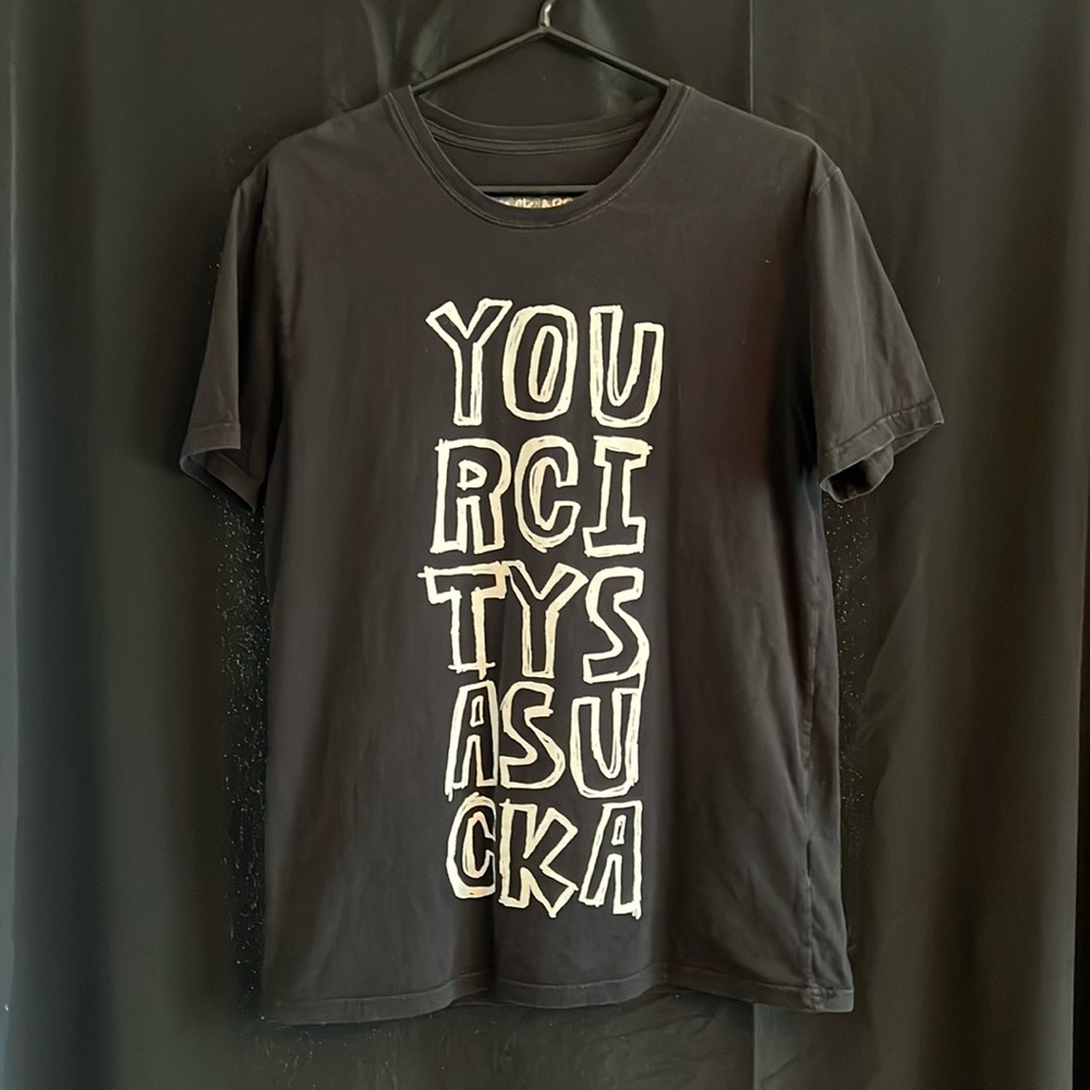 “Your Citys A Sucka” black tee from Black Apple